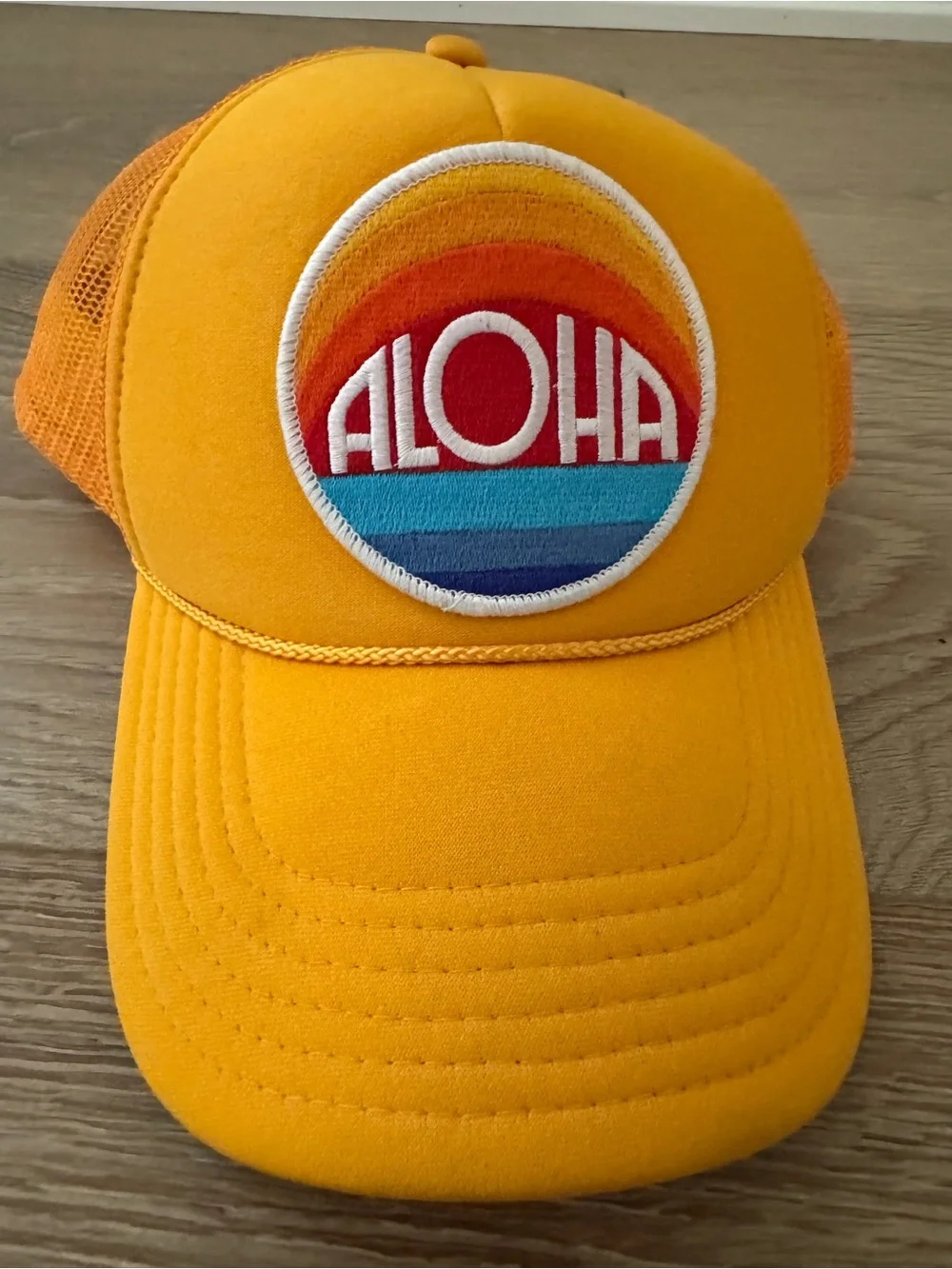 Aloha Yellow Trucker Cap - Port Sandz brand Bright Yellow Mesh Snapback
